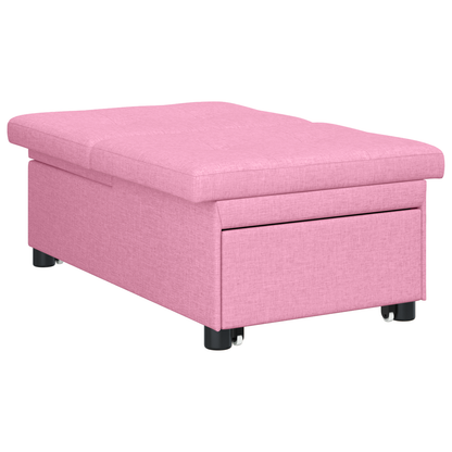 3-in-1 Sofa Bed in Roze Stof