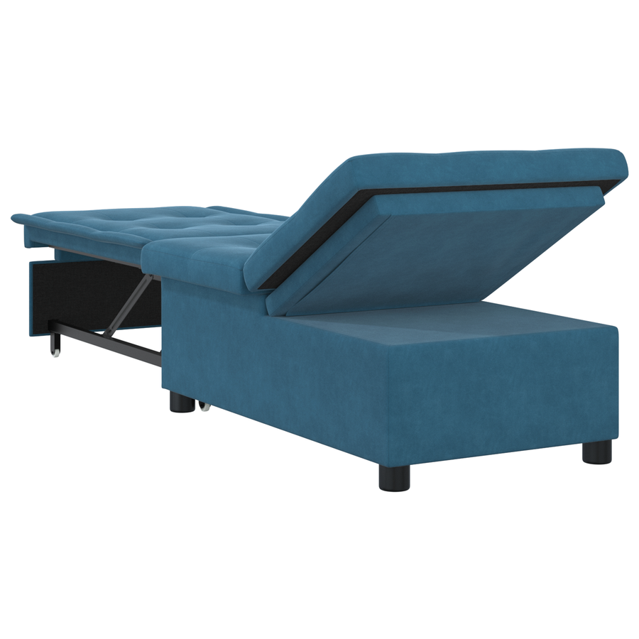 3-in-1 Uittrekbaar Sofabed Blauw Fluweel