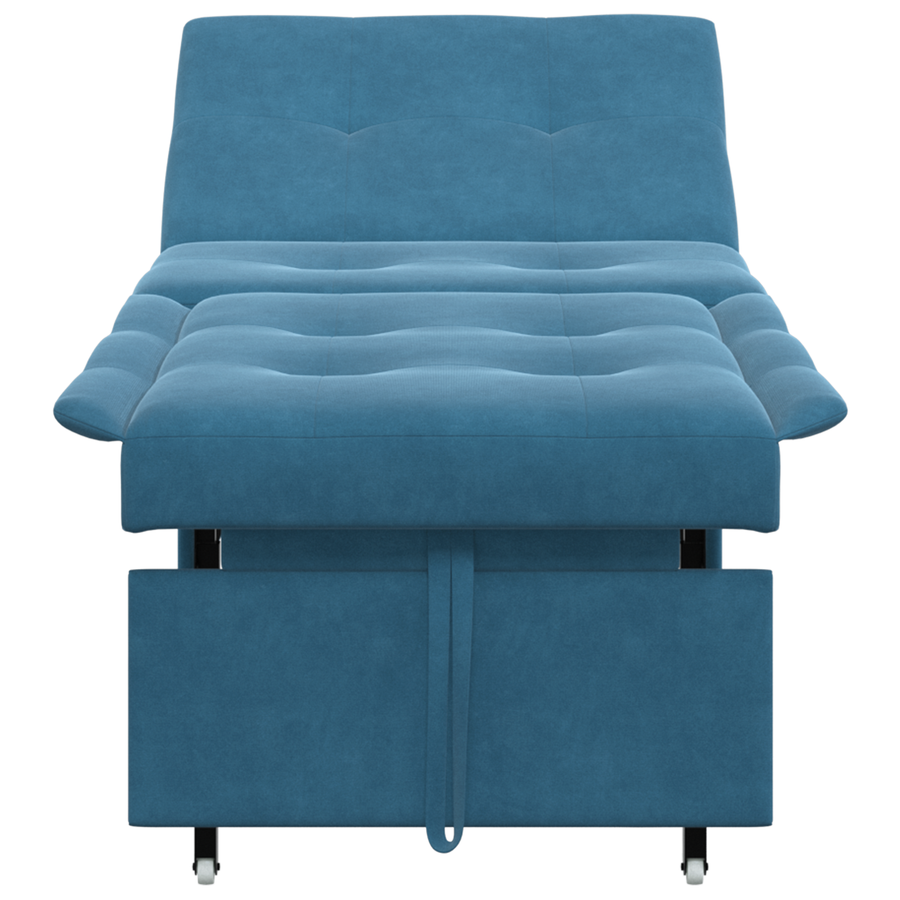 3-in-1 Uittrekbaar Sofabed Blauw Fluweel