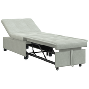 Sofa Bed Light Gray 194 x 67 x 82 cm Velvet