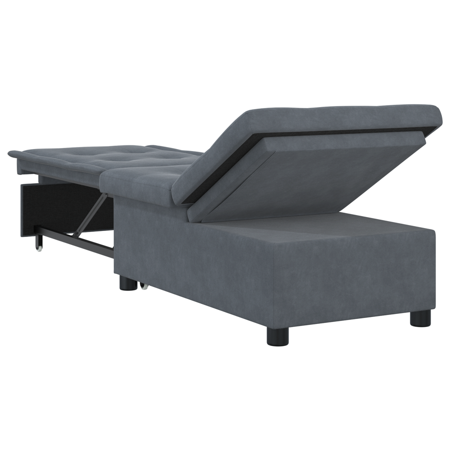 3-in-1 Sofa Bed Uittrekbaar Donkergrijs Velvet
