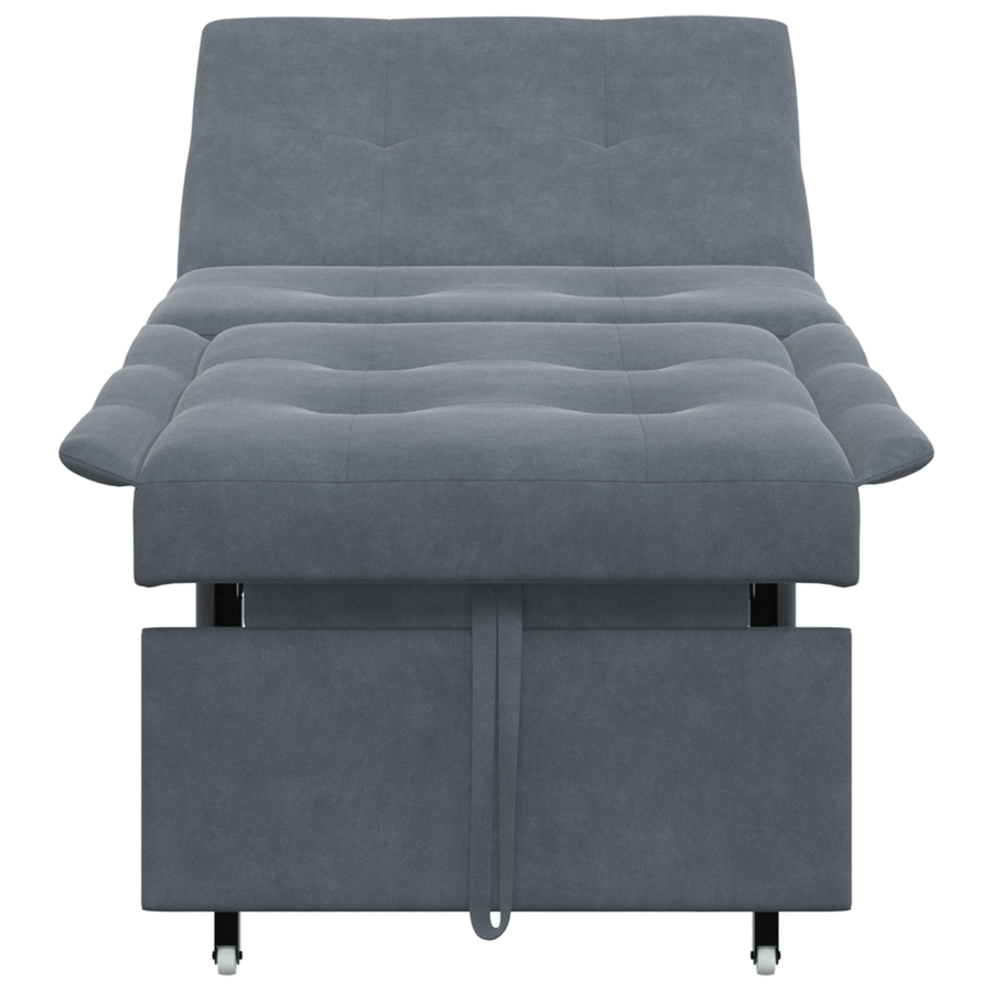 3-in-1 Sofa Bed Uittrekbaar Donkergrijs Velvet