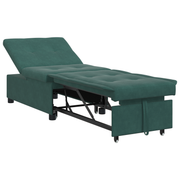 Slaapbank donkergroen fluweel 194x67x82 cm
