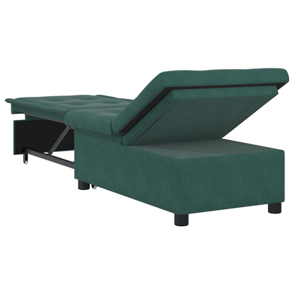 3-in-1 Sofa Bed Uittrekbaar Donkergroen Fluweel