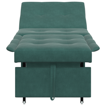 3-in-1 Sofa Bed Uittrekbaar Donkergroen Fluweel