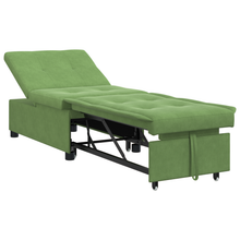 3-in-1 Sofa Bed Uitklapbaar Lichtgroen Velours