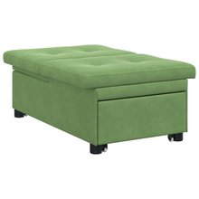 3-in-1 Sofa Bed Uitklapbaar Lichtgroen Velours