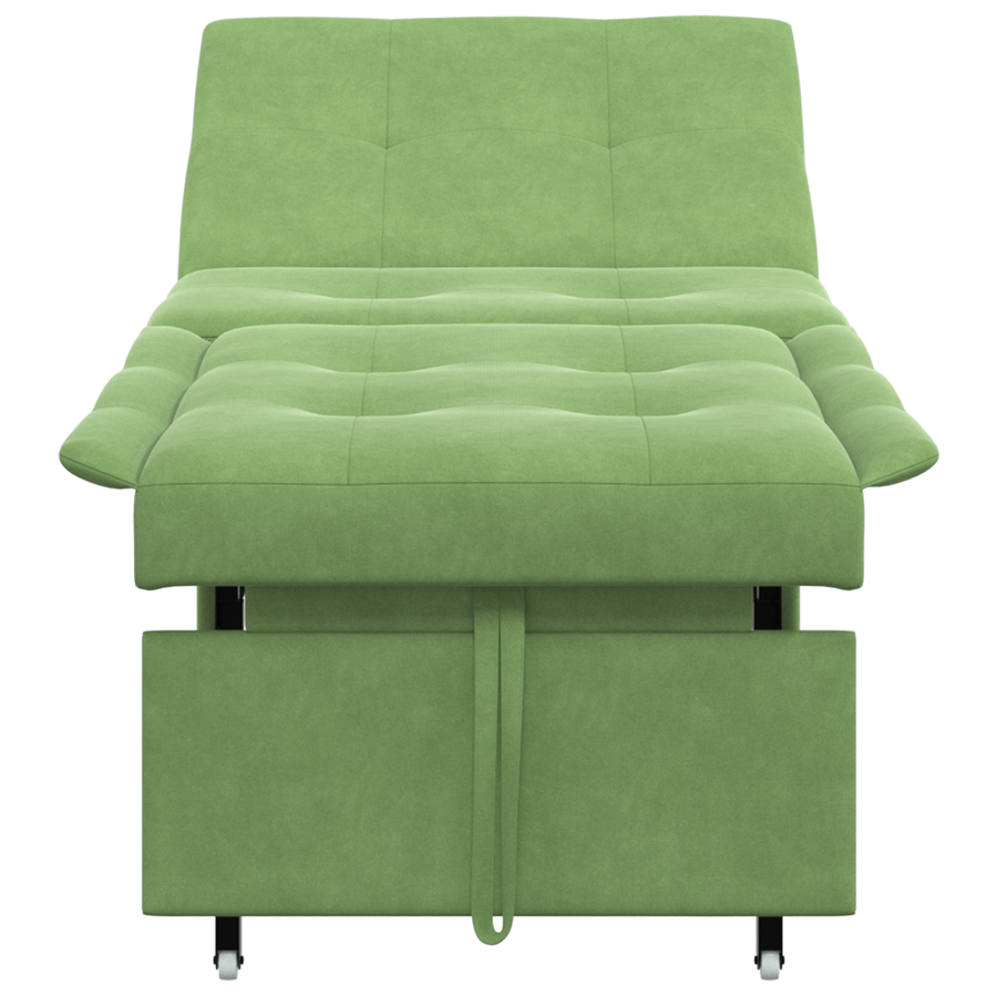 3-in-1 Sofa Bed Uitklapbaar Lichtgroen Velours