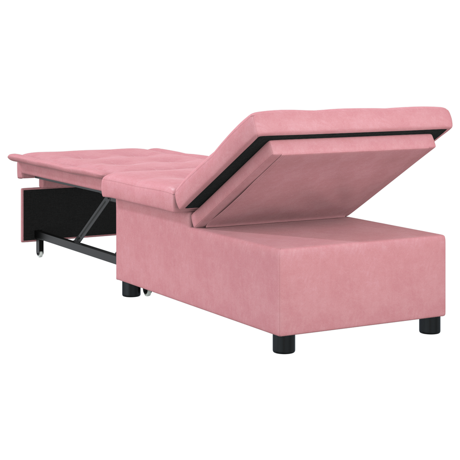 3-in-1 Sofa Bed Uittrekmodel Roze Fluweel
