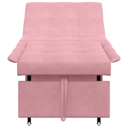 3-in-1 Sofa Bed Uittrekmodel Roze Fluweel