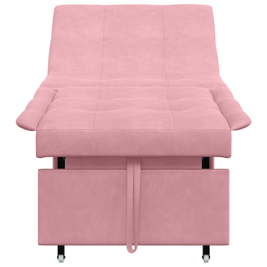 3-in-1 Sofa Bed Uittrekmodel Roze Fluweel