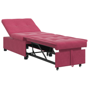 Slaapbank fluweel wijnrood 194x67x82 cm