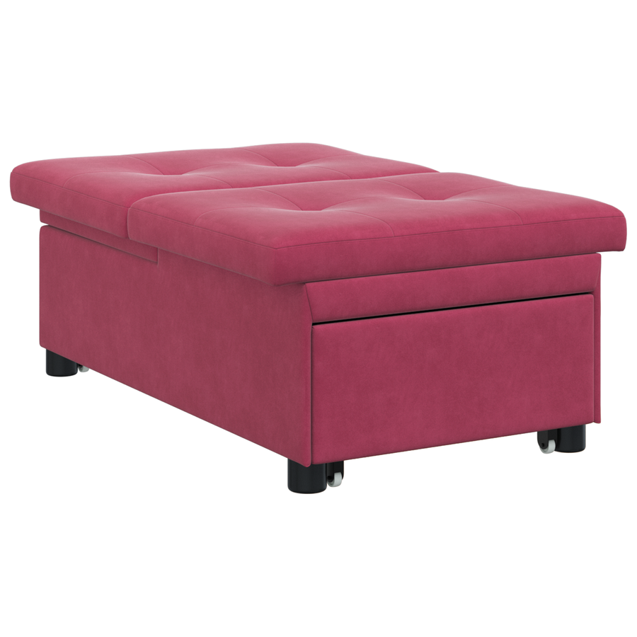 3-in-1 Ligbed Bordeauxrood Fluweel