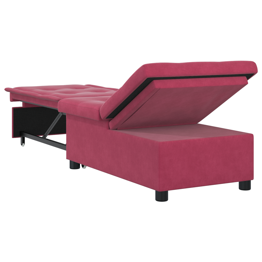 3-in-1 Ligbed Bordeauxrood Fluweel