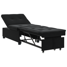 3-in-1 Uitklapbare Sofa Bed Zwart Fluweel