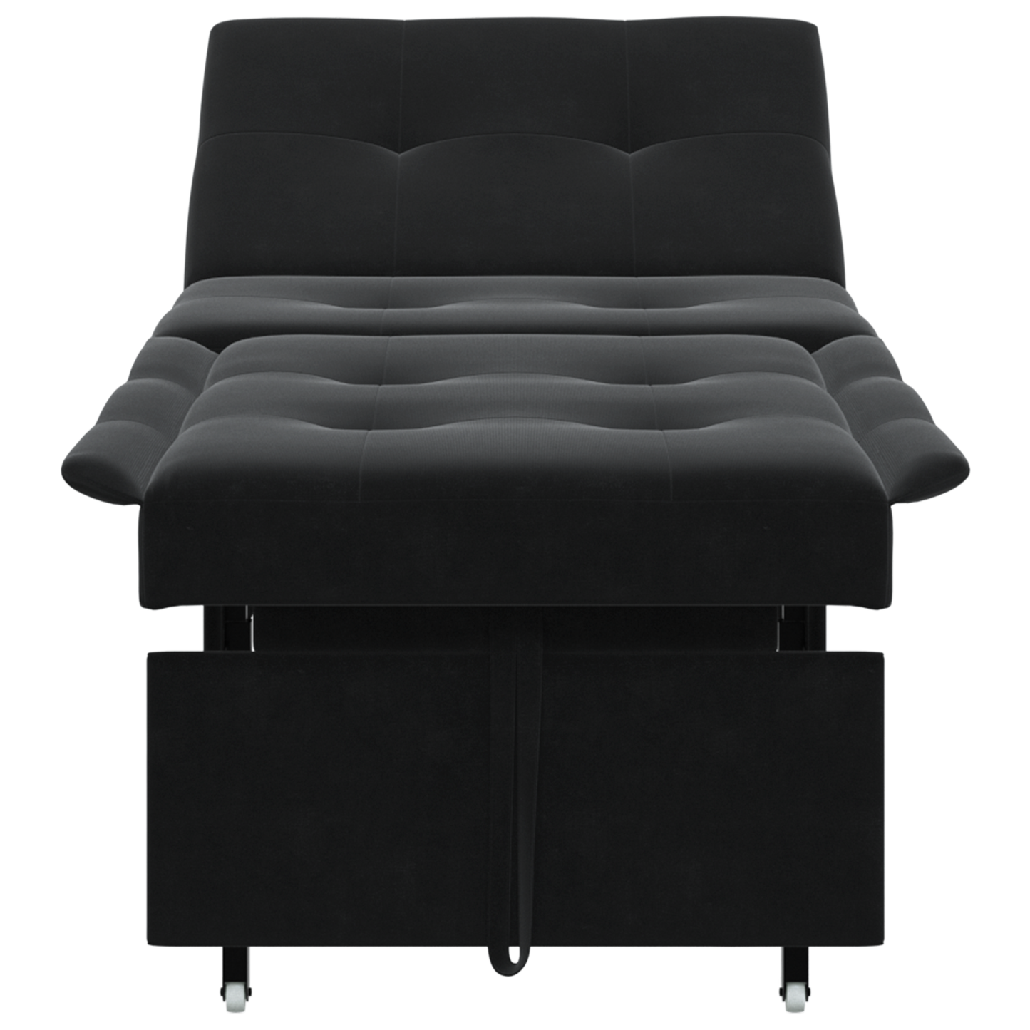 3-in-1 Uitklapbare Sofa Bed Zwart Fluweel