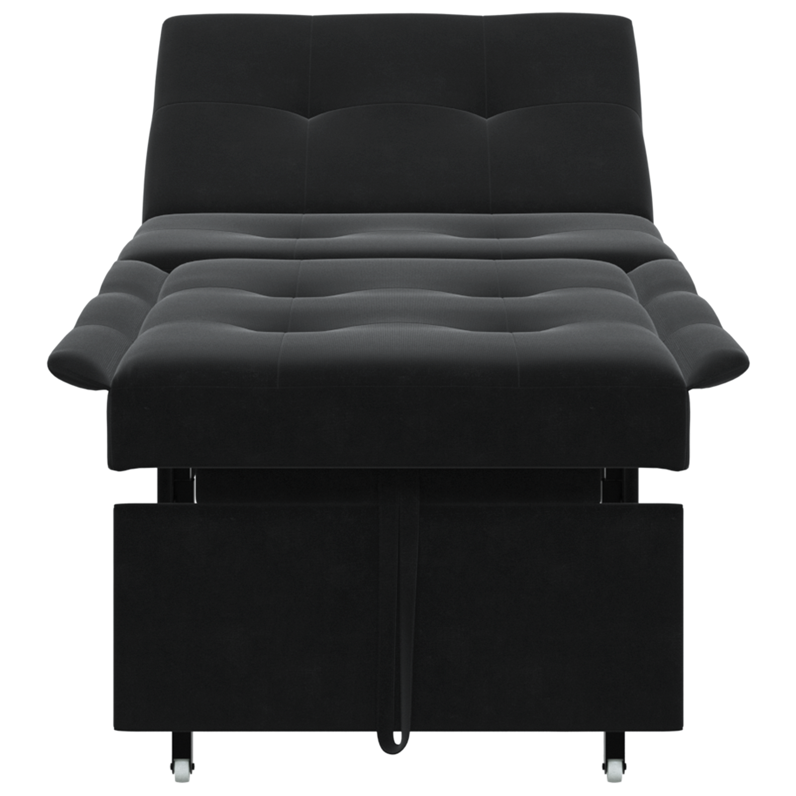 3-in-1 Uitklapbare Sofa Bed Zwart Fluweel