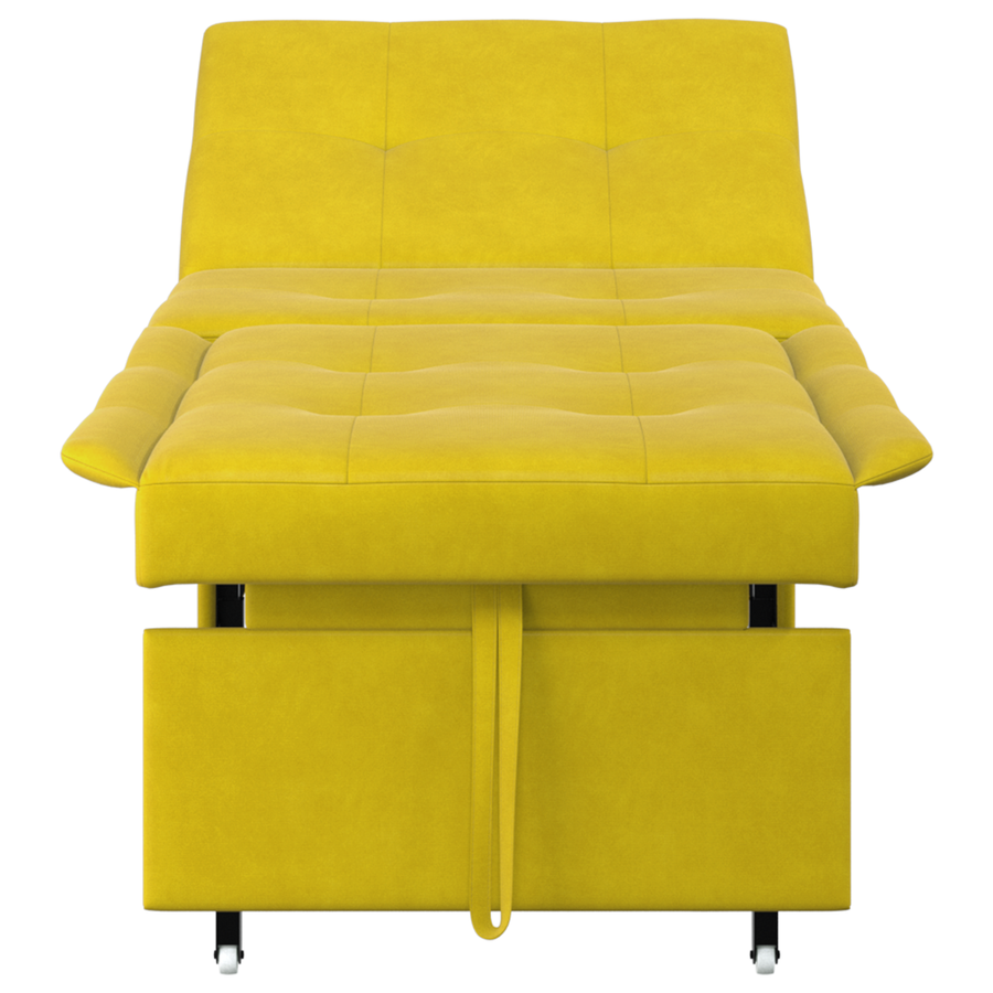 Sofa Bed 3-in-1 Uittrekbaar Ontwerp Gele Fluweel