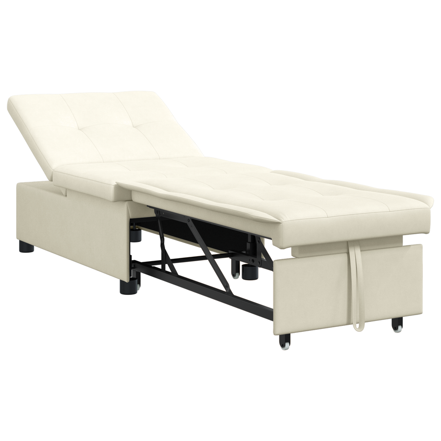 3-in-1 Uittrekbaar Sofa Bed in Crème Velours