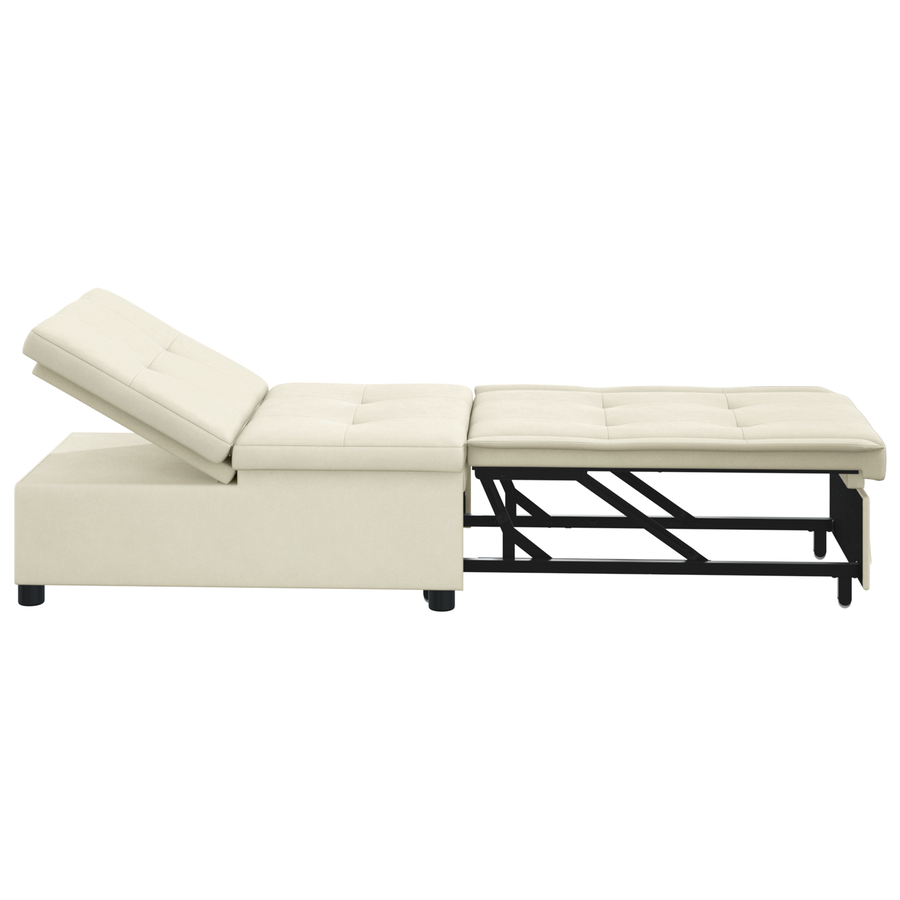 3-in-1 Uittrekbaar Sofa Bed in Crème Velours