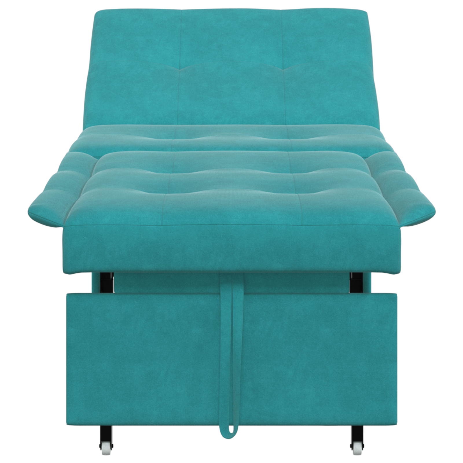 Slaapbank 3-in-1 Uittrekbaar Turquoise Fluweel