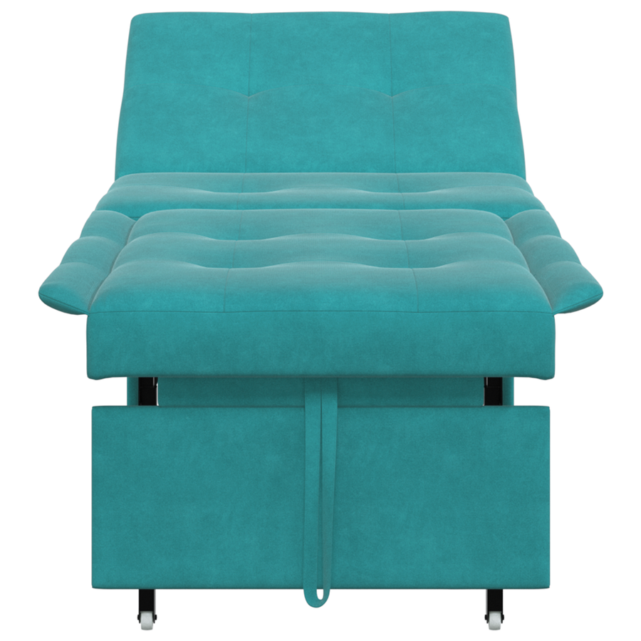 Slaapbank 3-in-1 Uittrekbaar Turquoise Fluweel