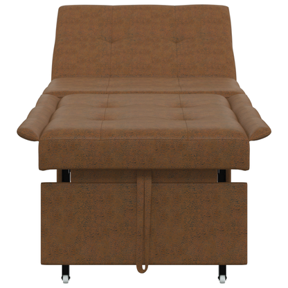 3-in-1 Sofa Bed Uittrekbaar Bruin Faux Suède Leer