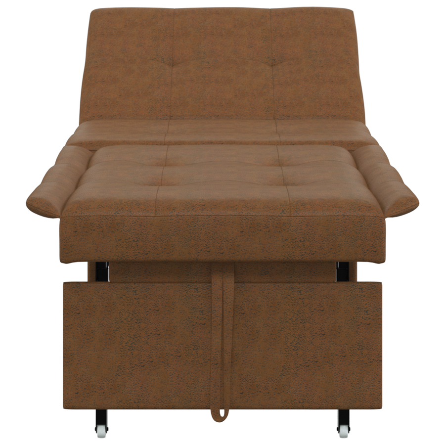 3-in-1 Sofa Bed Uittrekbaar Bruin Faux Suède Leer