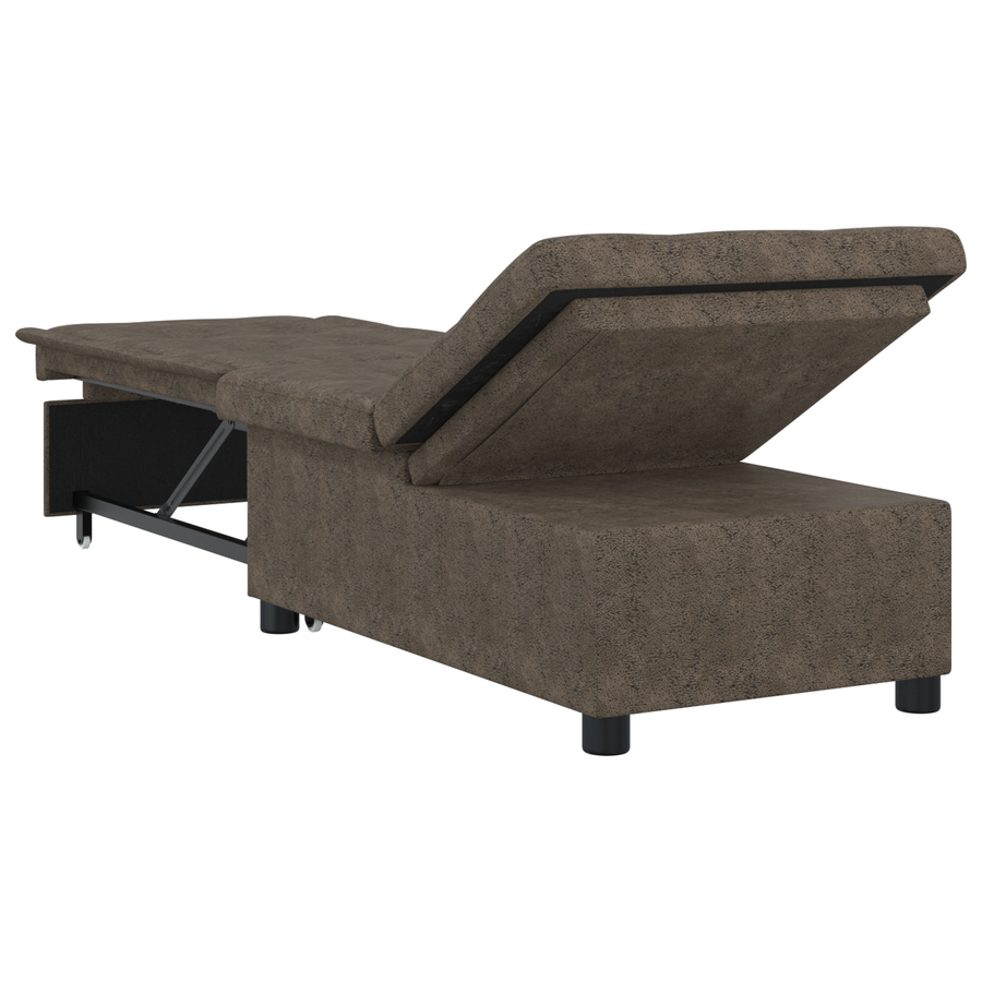 3-in-1 Uittrekbaar Sofa Bed in Legergroen Faux Suede
