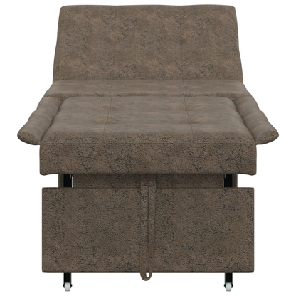 3-in-1 Uittrekbaar Sofa Bed in Legergroen Faux Suede