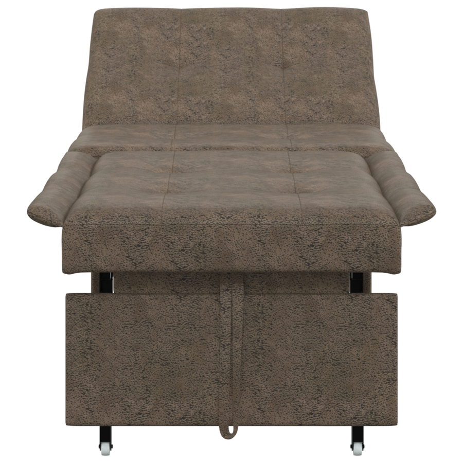 3-in-1 Uittrekbaar Sofa Bed in Legergroen Faux Suede