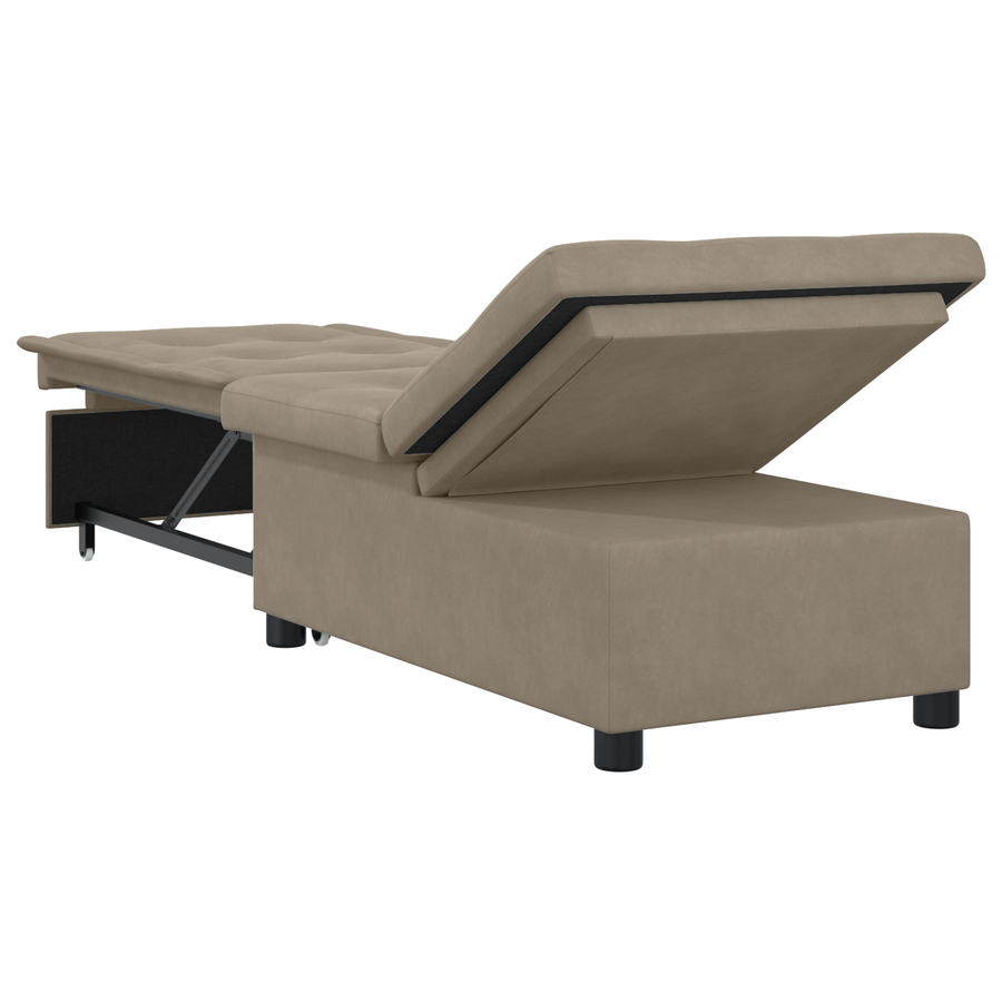 Slaapbank 3-in-1 Uittrekbaar Ontwerp Taupe Stof