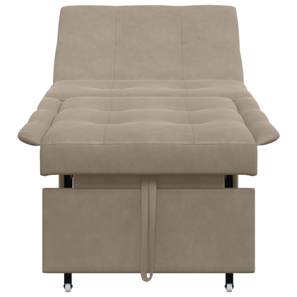 Slaapbank 3-in-1 Uittrekbaar Ontwerp Taupe Stof