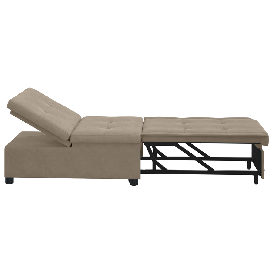 Slaapbank 3-in-1 Uittrekbaar Ontwerp Taupe Stof