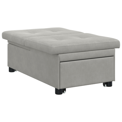 Sofa Bed 3-in-1 Uittrekbare Ontwerp Lichtgrijze Stof
