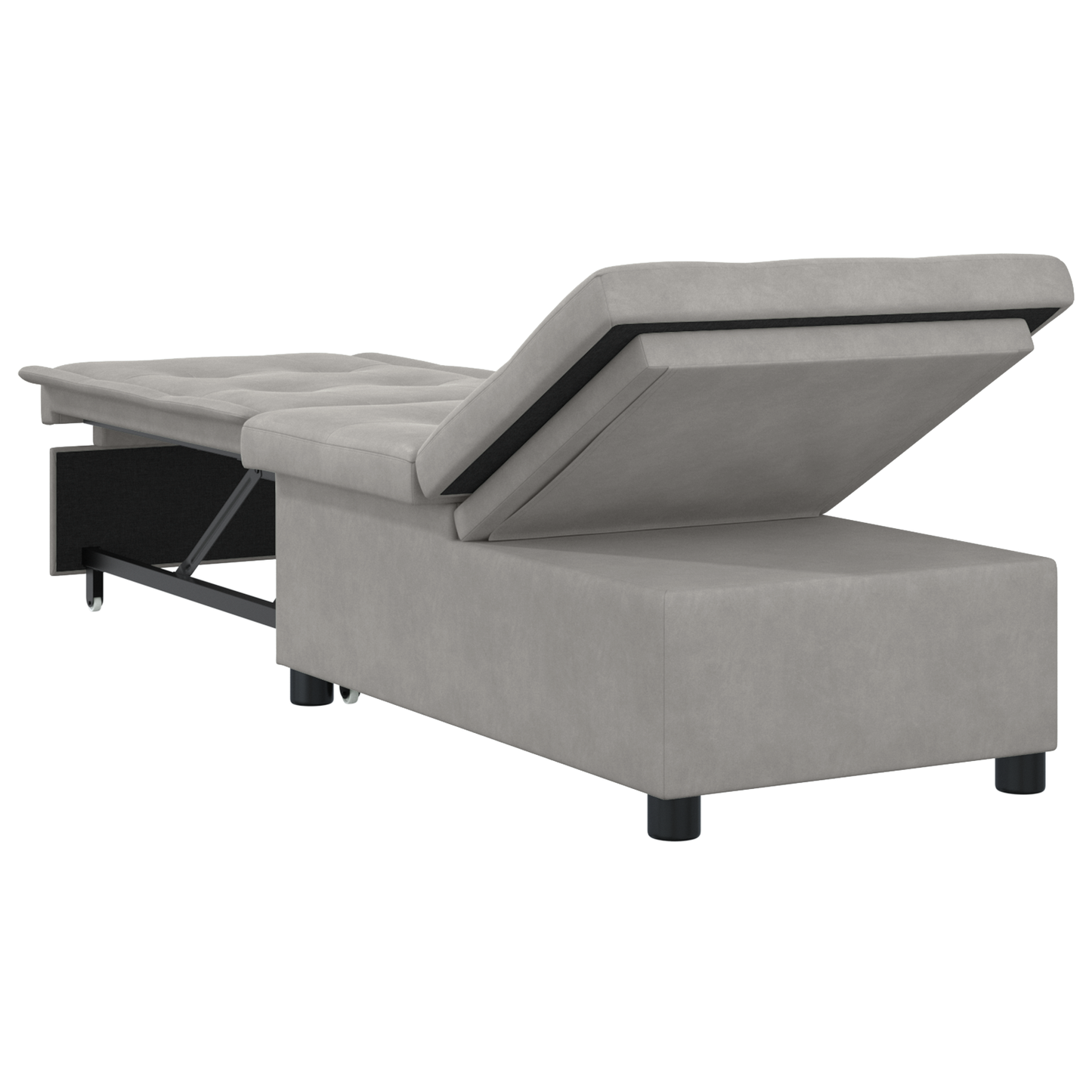 Sofa Bed 3-in-1 Uittrekbare Ontwerp Lichtgrijze Stof