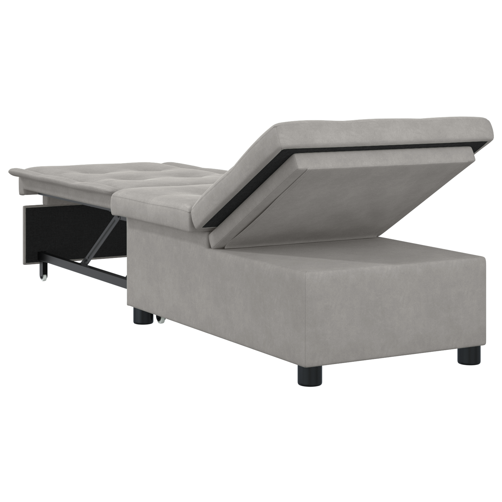 Sofa Bed 3-in-1 Uittrekbare Ontwerp Lichtgrijze Stof