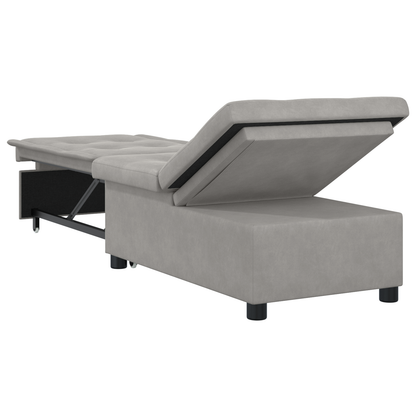 Sofa Bed 3-in-1 Uittrekbare Ontwerp Lichtgrijze Stof