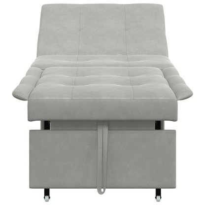 Sofa Bed 3-in-1 Uittrekbare Ontwerp Lichtgrijze Stof