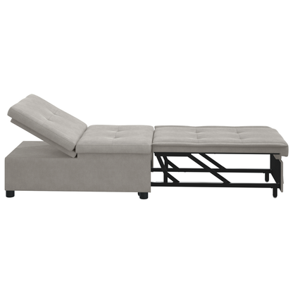 Sofa Bed 3-in-1 Uittrekbare Ontwerp Lichtgrijze Stof