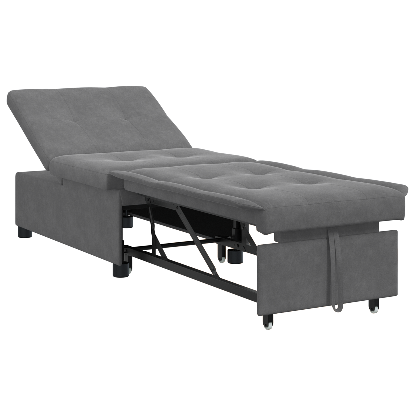 Sofa Bed met wiel Donkergrijs 194 x 50 x 82 cm