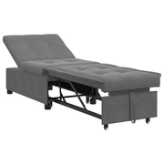 Extendable Sofa Bed Dark Grey 194 x 67 x 82 cm Microfiber