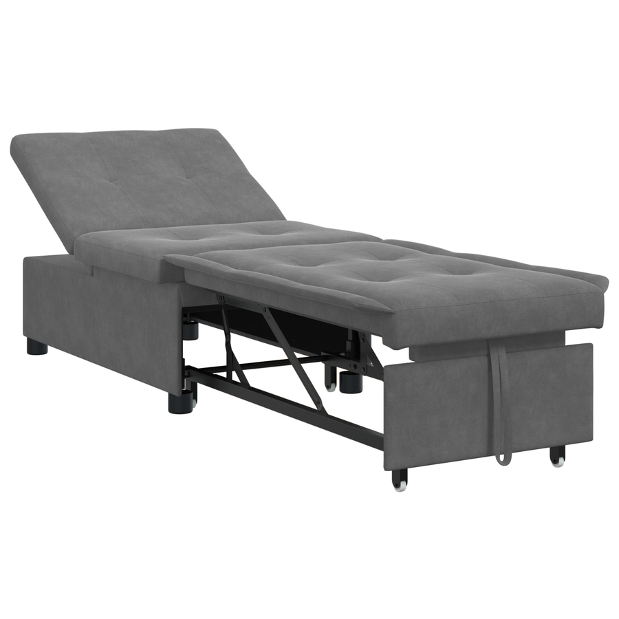 Sofa Bed met wiel Donkergrijs 194 x 50 x 82 cm