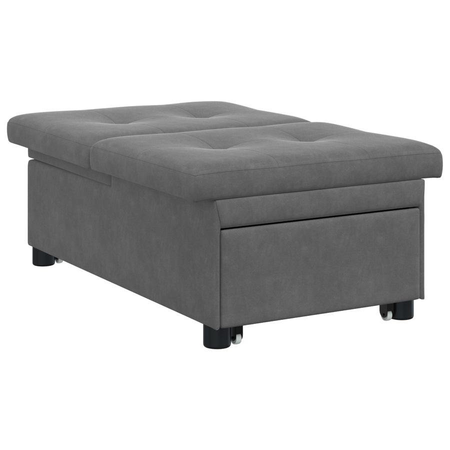 Sofa Bed met wiel Donkergrijs 194 x 50 x 82 cm
