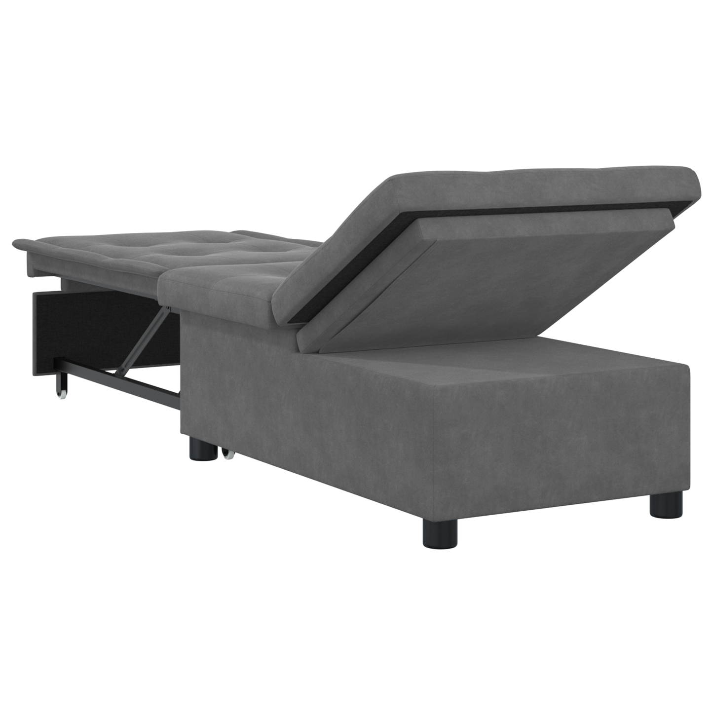 Sofa Bed met wiel Donkergrijs 194 x 50 x 82 cm