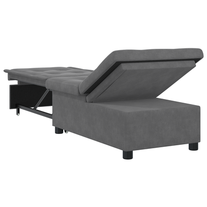 Sofa Bed met wiel Donkergrijs 194 x 50 x 82 cm
