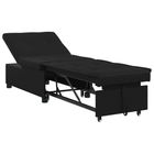 Slaapbank uittrekbaar zwart microvezel 194x67x82 cm