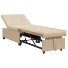 Extendable Sofa Bed Cream 194 x 67 x 82 cm Microfiber