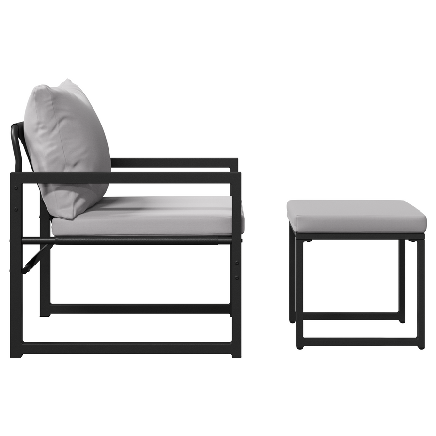 Tuin Sofa Set 4 pcs Zwart 61 x 72,5 x 71 cm Staal