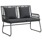 Tuinbank poly rattan 113x69x83 cm zwart antraciet